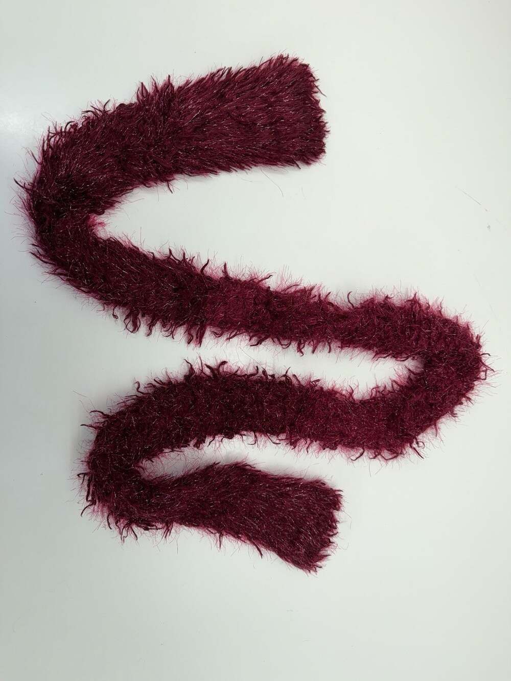Unbranded Womens Scarf Red Sparkly Knitted Winter Fuzzy Furry